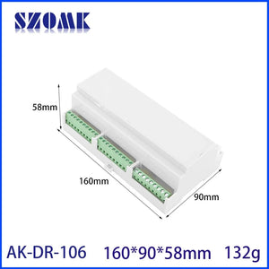 Conversions Tech AK-DR-106A Din-Rail Box PC Enclosure Electrical PCB Mount Bracket Plastic Enclosure Plc Connector Terminal Block Din Rail Enclosure