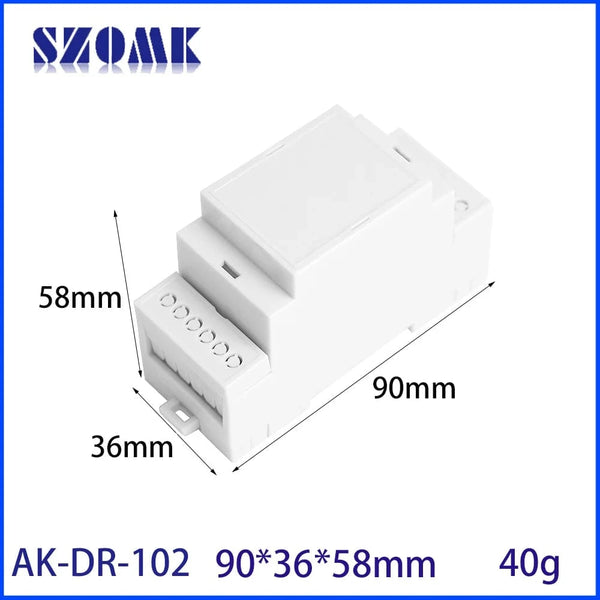 Conversions Tech AK-DR-102 Din-Rail Box PC Enclosure Electrical PCB Mount Bracket Plastic Enclosure Plc Connector Terminal Block Din Rail Enclosure