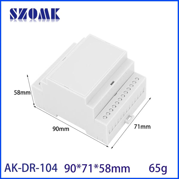 Conversions Tech AK-DR-104 Din-Rail Box PC Enclosure Electrical PCB Mount Bracket Plastic Enclosure Plc Connector Terminal Block Din Rail Enclosure
