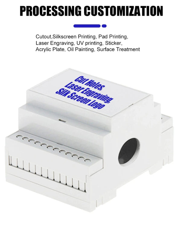 Conversions Tech Din-Rail Box PC Enclosure Electrical PCB Mount Bracket Plastic Enclosure Plc Connector Terminal Block Din Rail Enclosure