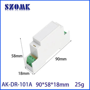 Conversions Tech AK-DR-101A Din-Rail Box PC Enclosure Electrical PCB Mount Bracket Plastic Enclosure Plc Connector Terminal Block Din Rail Enclosure