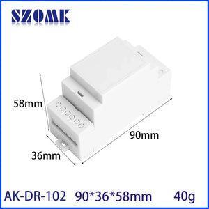 Conversions Tech AK-DR-102 Din-Rail Box PC Enclosure Electrical PCB Mount Bracket Plastic Enclosure Plc Connector Terminal Block Din Rail Enclosure