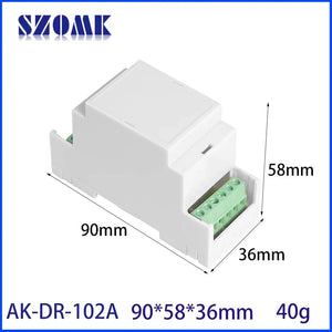 Conversions Tech AK-DR-102A Din-Rail Box PC Enclosure Electrical PCB Mount Bracket Plastic Enclosure Plc Connector Terminal Block Din Rail Enclosure