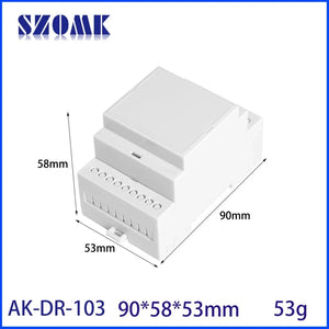 Conversions Tech AK-DR-103 Din-Rail Box PC Enclosure Electrical PCB Mount Bracket Plastic Enclosure Plc Connector Terminal Block Din Rail Enclosure