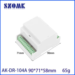 Conversions Tech AK-DR-104A Din-Rail Box PC Enclosure Electrical PCB Mount Bracket Plastic Enclosure Plc Connector Terminal Block Din Rail Enclosure