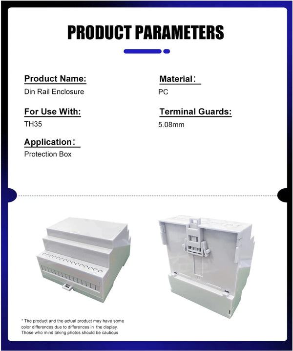 Conversions Tech Din-Rail Box PC Enclosure Electrical PCB Mount Bracket Plastic Enclosure Plc Connector Terminal Block Din Rail Enclosure