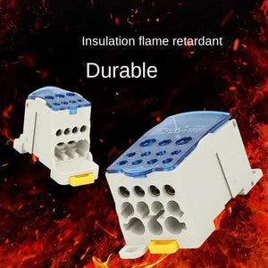 Conversions Tech Din Rail Terminal Block UKK 80A/125A/160A/250A/400A Distribution Box One In Several Out Unipolar Junction Box wire Connector