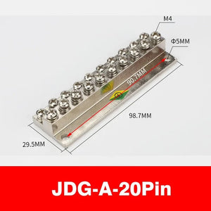 Conversions Tech JDG-A-20P / 1Pcs Double layer Terminal Block JDG-6/8/10/12Hole Land Row Zero Line Terminal Row Brass Power Distribution Cabinet Screw Connector