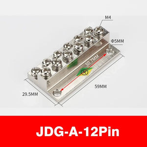 Conversions Tech JDG-A-12P / 1Pcs Double layer Terminal Block JDG-6/8/10/12Hole Land Row Zero Line Terminal Row Brass Power Distribution Cabinet Screw Connector