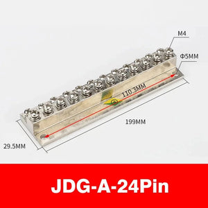 Conversions Tech JDG-A-24P / 1Pcs Double layer Terminal Block JDG-6/8/10/12Hole Land Row Zero Line Terminal Row Brass Power Distribution Cabinet Screw Connector