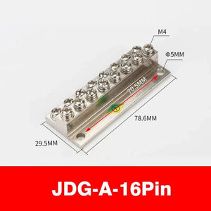 Conversions Tech JDG-A-16P / 1Pcs Double layer Terminal Block JDG-6/8/10/12Hole Land Row Zero Line Terminal Row Brass Power Distribution Cabinet Screw Connector