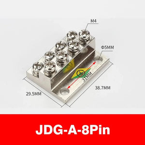 Conversions Tech JDG-A-8P / 1Pcs Double layer Terminal Block JDG-6/8/10/12Hole Land Row Zero Line Terminal Row Brass Power Distribution Cabinet Screw Connector