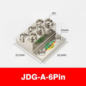 Conversions Tech JDG-A-6P / 1Pcs Double layer Terminal Block JDG-6/8/10/12Hole Land Row Zero Line Terminal Row Brass Power Distribution Cabinet Screw Connector