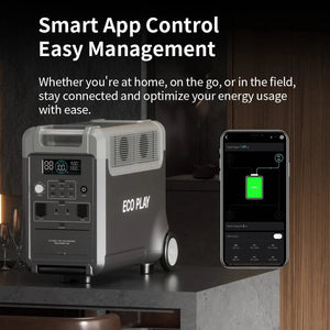 Conversions Tech ECOPLAY 3600W Portable Power Station Heavy-Duty Solar Panel Backup Power for Camping RV Off-Grid Emergency Built-In Flashlight