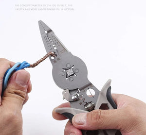 Conversions Tech Electrician Wire Stripper Multifunctional Specific Cable Cutter Curved Mouth Wire Stripper Crimping Pliers Winding Hand Tools