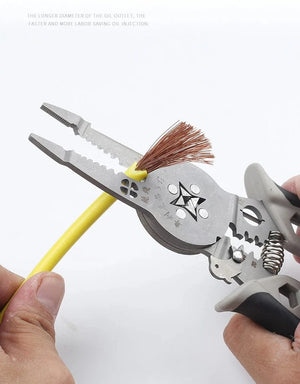 Conversions Tech Electrician Wire Stripper Multifunctional Specific Cable Cutter Curved Mouth Wire Stripper Crimping Pliers Winding Hand Tools