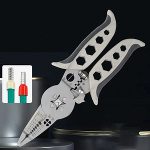 Conversions Tech Electrician Wire Stripper Multifunctional Specific Cable Cutter Curved Mouth Wire Stripper Crimping Pliers Winding Hand Tools