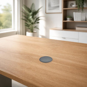 Conversions Tech Embedded Power Embedded Wireless Charging Puck, 95 mm Round, Black | Qi, USB-A Plug Powered | CTMWB242