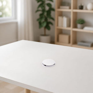 Conversions Tech Embedded Power Embedded Wireless Charging Puck, 95 mm Round, White | Qi, USB-A Plug Powered | CTMW242