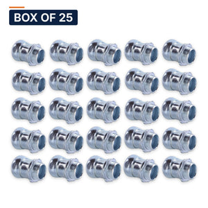Conversions Tech Electrical > Conduit Fittings > EMT Connectors Box of 25 ($2.48 ea) EMT Compression Connector 2 in | Zinc-plated steel, UL 514B | 3101-0002