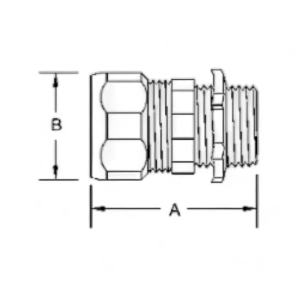 Conversions Technology EMT Compression Connector - Steel with Zinc Plated 1/2"