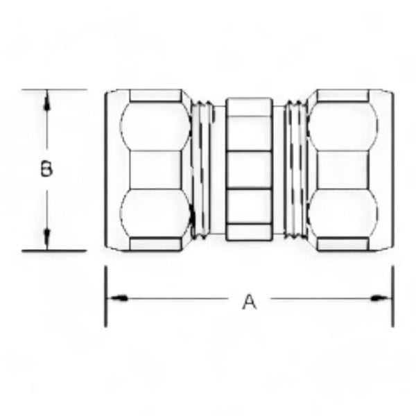 Conversions Technology EMT Compression Coupling - Steel with Zinc Plated ½”