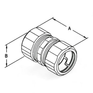 Conversions Technology EMT Compression Coupling - Steel with Zinc Plated ½”