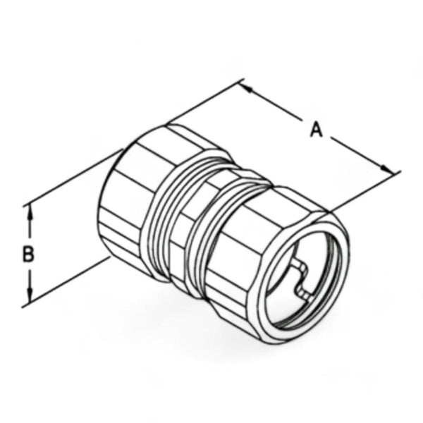 Conversions Technology EMT Compression Coupling - Steel with Zinc Plated ½”