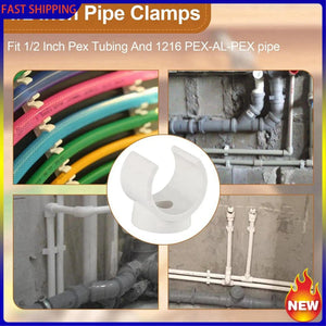 Conversions Tech Especial PEX Clips Pipe Clamp, 100Pcs 1/2 Inch Pipe Clamp For PVC Water Pipes And Tubing Hoses, Plastic U-Shaped Pipe Clamp Tool