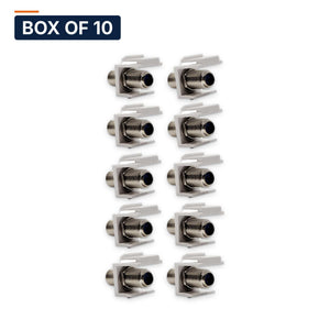 Conversions Tech Keystone Box of 10 ($1.94 ea) F81 Coax Keystone Coupler, Female to Female, White | 3 GHz, CATV and Antenna | 5100-781