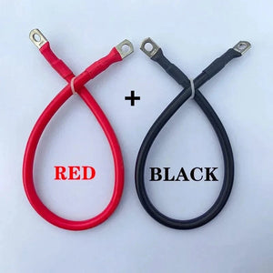 Conversions Tech Factory 10 8 7 6 4 2 0AWG Red Black Super Soft Silicone Tinned Copper Wire Cable With M6 M8 M10 Terminal Lug For Inverter Car