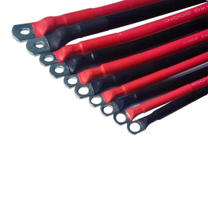 Conversions Tech Red / 0AWG / 14mm Factory 10 8 7 6 4 2 0AWG Red Black Super Soft Silicone Tinned Copper Wire Cable With M6 M8 M10 Terminal Lug For Inverter Car