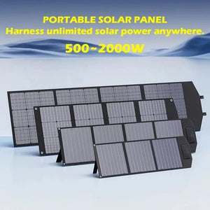 Conversions Tech Flexible, Foldable, High Efficiency Solar Panel, Travel & Phone & Boat, Portable 12V 2000w 1500w 1000w 500w Solar Panel Kit