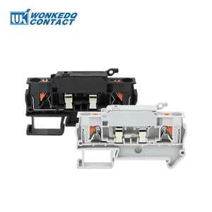 Conversions Tech Fush Terminal Block 10Pcs PTC4-HESI Disconnect Lever Push-in Connector Din Mount With 5x20mm 0.5A-10A Fuse PTC 4-HESI