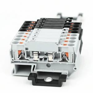 Conversions Tech Fush Terminal Block 10Pcs PTC4-HESI Disconnect Lever Push-in Connector Din Mount With 5x20mm 0.5A-10A Fuse PTC 4-HESI