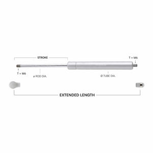 Conversions Tech Hardware > Gas Springs Gas Spring 10 in Extended, 50 N or 100 N (11 or 22 lbf) | Single or Pair