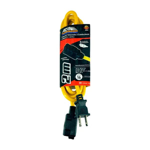 Conversions Tech [GD] 2 meter yellow reinforced electrical extension cord with 3 polarized contacts / add tools
