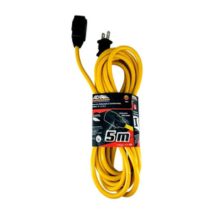 Conversions Tech [GD] 5-meter yellow reinforced electrical extension cord with 3 polarized contacts / add tools / 5803