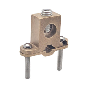 Conversions Technology Ground Clamp, Direct Burial, Bronze  8 STR- 4/0 STR 1/2 - 1" Wire Range Pipe Size