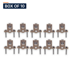 Conversions Tech Electrical > Grounding & Bonding > Ground Clamps Box of 10 ($9.70 ea) Ground Clamp, Direct Burial, Bronze 8 STR- 4/0 STR 1/2 - 1" Wire Range Pipe Size