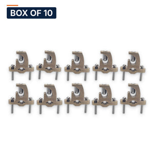 Conversions Tech Electrical Box of 10 ($12.39 ea) Ground Lay in Rebar Clamp Wire Range 1 1/4-2" Pipe Size