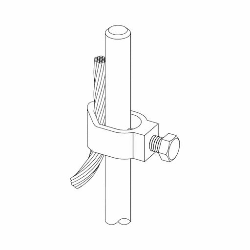 Conversions Technology Electrical Ground Rod Clamp 1/0 AWG to 10 AWG - 1/2 to 5/8" Stud Size