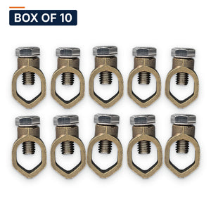 Conversions Tech Electrical Box of 10 ($2.90 ea) Ground Rod Clamp 1/0 AWG to 10 AWG - 1/2 to 5/8" Stud Size