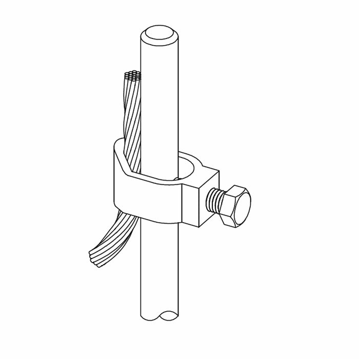 Conversions Technology Electrical Ground Rod Clamp 2 AWG to 10 AWG - 3/8 to 1/2" Stud Size