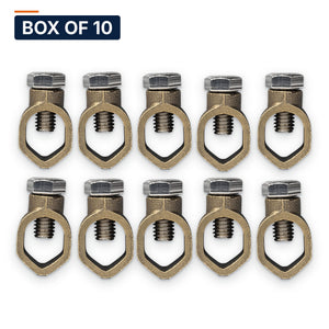 Conversions Tech Electrical Box of 10 ($4.60 ea) Ground Rod Clamp 2 AWG to 10 AWG - 3/8 to 1/2" Stud Size