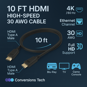 Conversions Technology Audio & Video Cables HDMI 2.0 Premium 30AWG 10ft