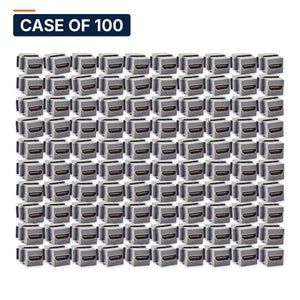 Conversions Tech Keystone Case of 100 ($1.99 ea) HDMI Keystone Coupler, Female to Female, Black | 4K 18 Gbps Feed-Through | 5100-090
