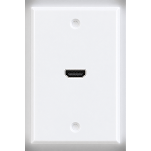 Conversions Tech Wall Plate HDMI Wall Plate | 1-Gang, Built-In Coupler, White | 5125-910
