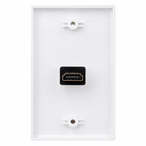Conversions Tech Wall Plate HDMI Wall Plate | 1-Gang, Built-In Coupler, White | 5125-910