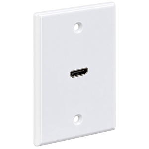 Conversions Tech Wall Plate HDMI Wall Plate | 1-Gang, Built-In Coupler, White | 5125-910